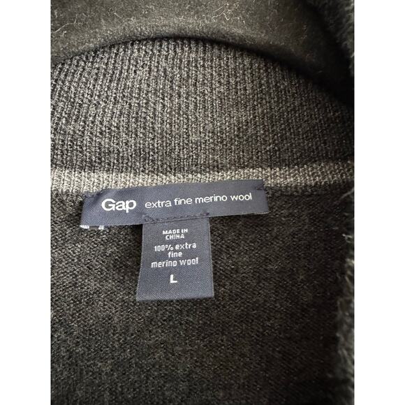 Men's Gap Extra Fine Merino Wool Quarter Zip Sweater size L Quiet Luxury Preppy - Picture 4 of 4